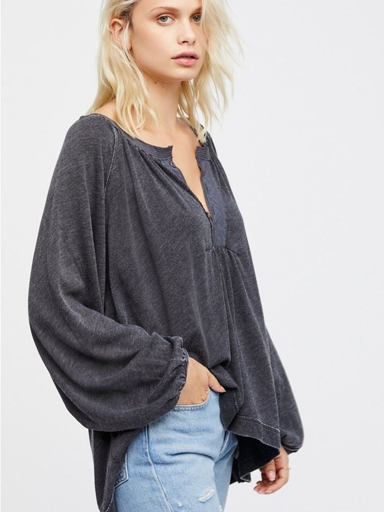Free People Tops - Free People We the free Acadia Henley long sleeve top size Small